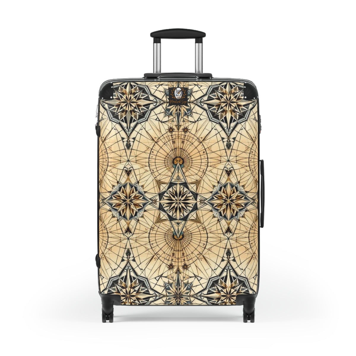 Vintage Compass Pattern Suitcase