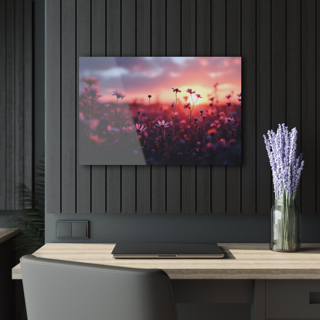 Wild Daisies at Sunset Acrylic Prints (French Cleat Hanging)