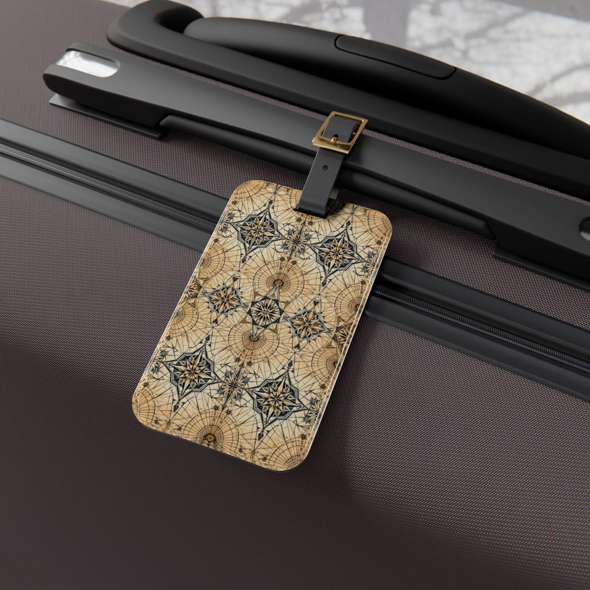 Vintage Compass Pattern Luggage Tag