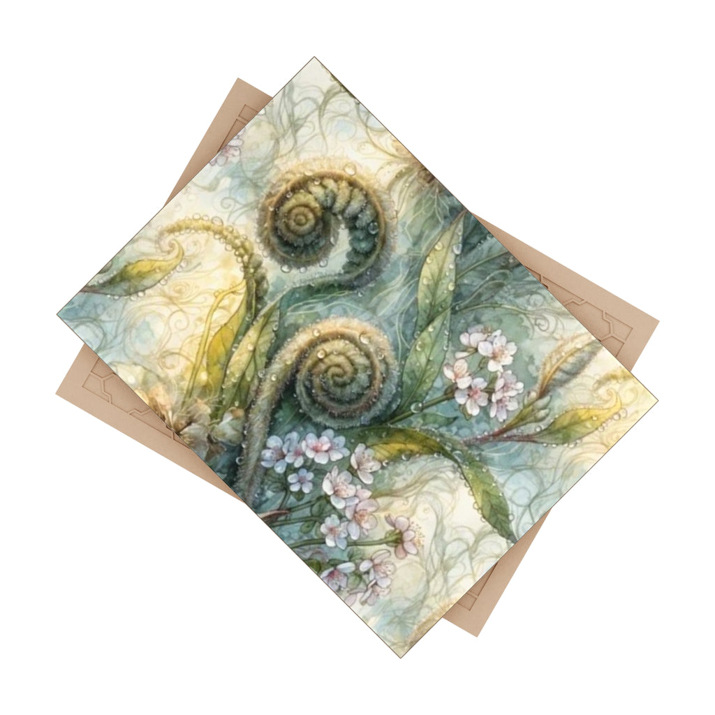 Fern and Flower Botanical Print; Design Accent Ceramic Tile