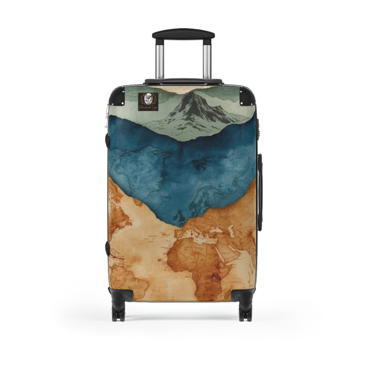 Stylized Layered Map Suitcase