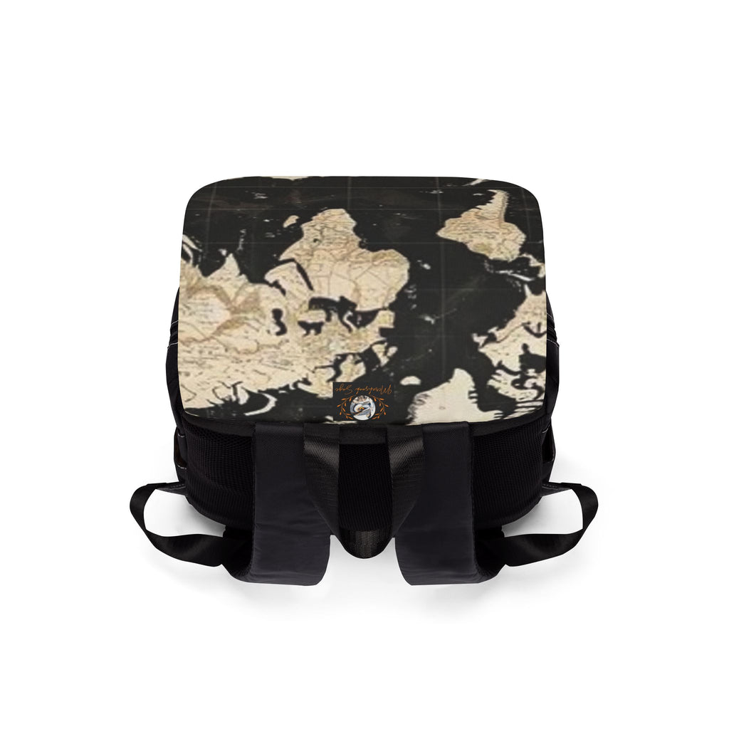 Stylized Antique Map Oxford Canvas Backpack