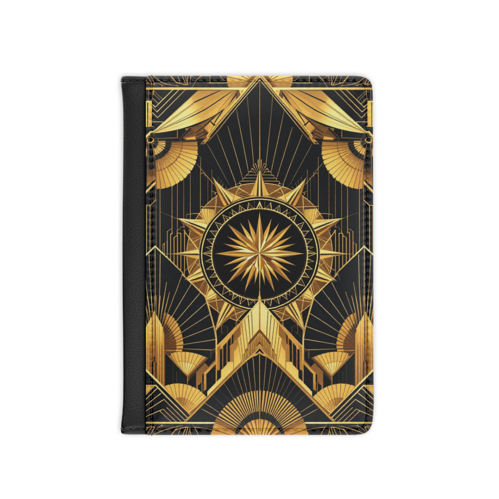 Art Deco Stylized Compass Burst Passport Cover