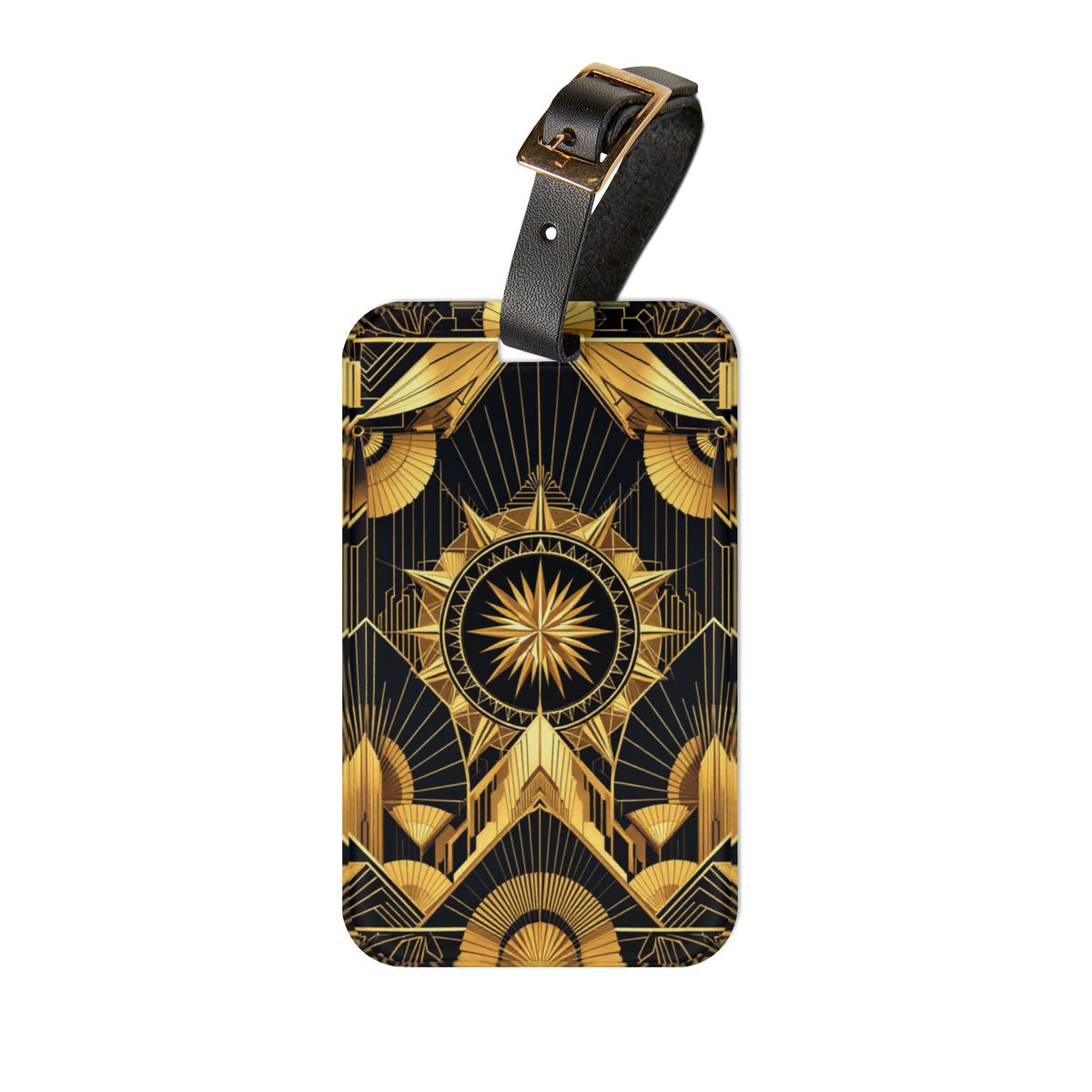 Art Deco Stylized Compass Burst Luggage Tag
