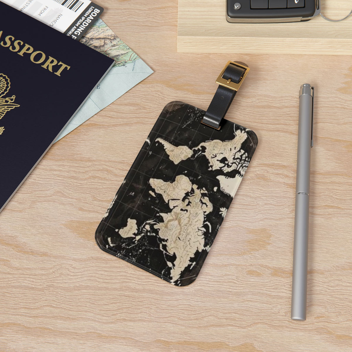 Stylized Antique Map Luggage Tag