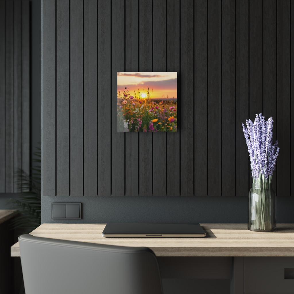 Wildflower Field at Sunset Acrylic Prints (French Cleat Hanging)