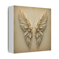 Soft Sepia Angel Wings Satin Canvas, Stretched