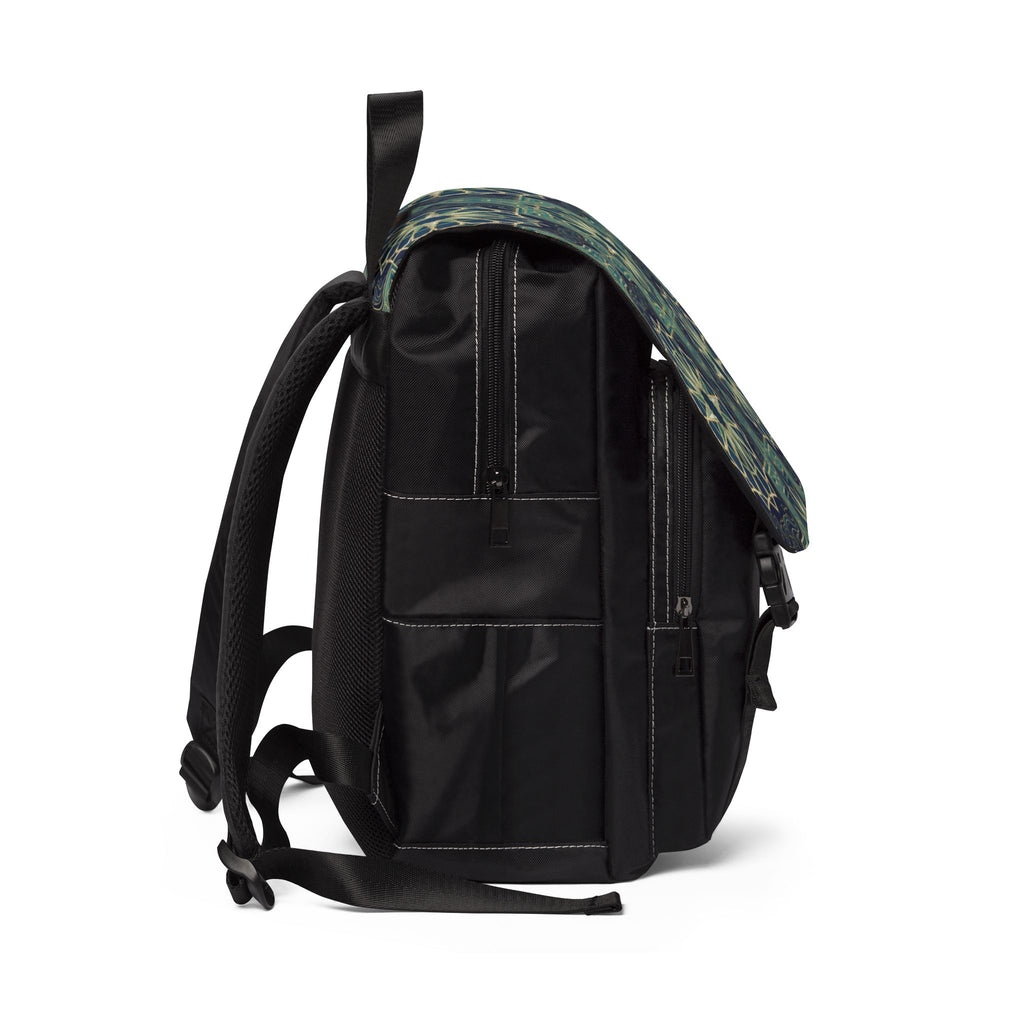 Ocean Tones Stylized Compass Oxford Canvas Backpack
