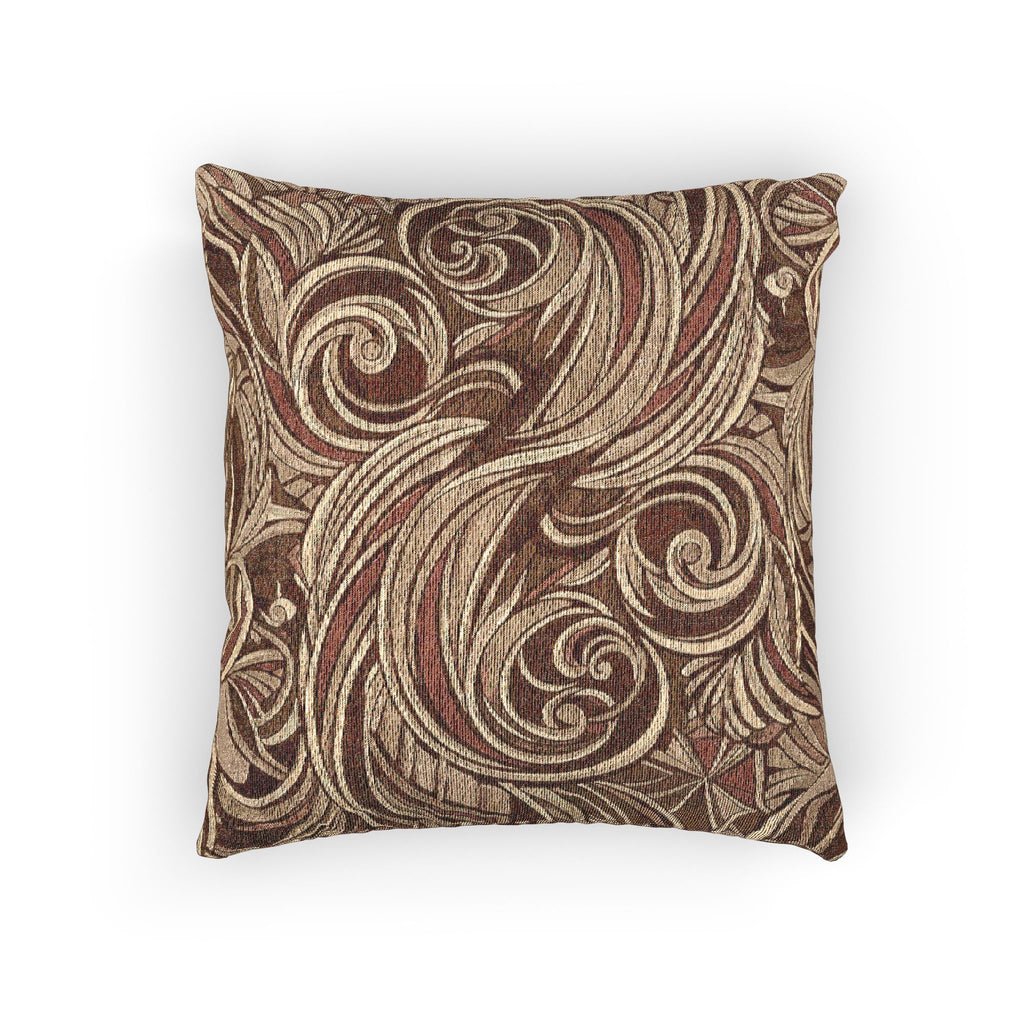 Swirling Warm Tones Pattern Woven Pillow