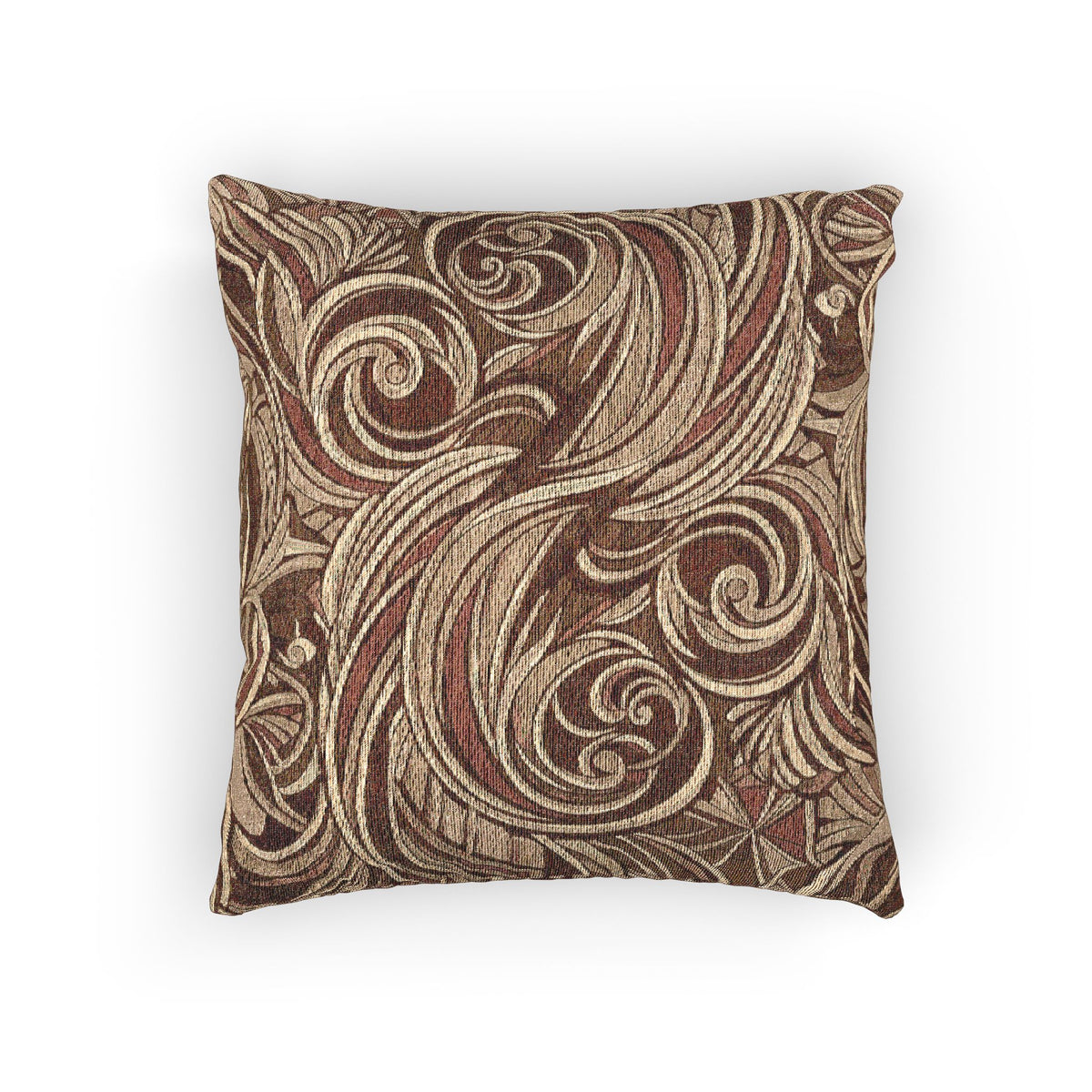 Swirling Warm Tones Pattern Woven Pillow
