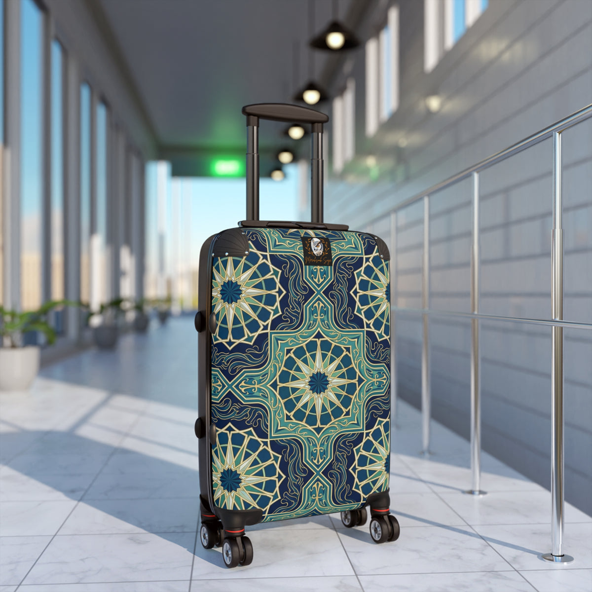 Ocean Tones Stylized Compass Suitcase