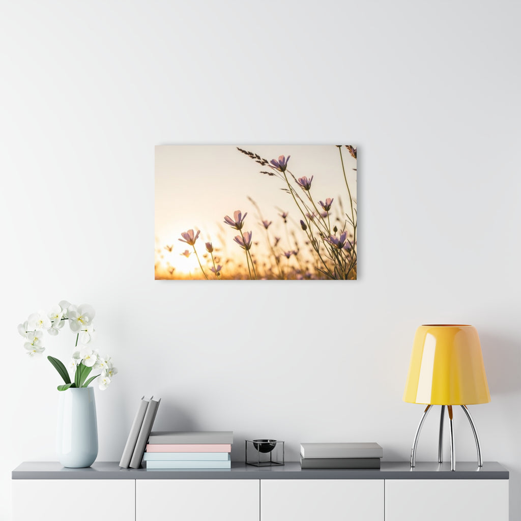 Sunlit Wispy Wildflowers Acrylic Prints (French Cleat Hanging)