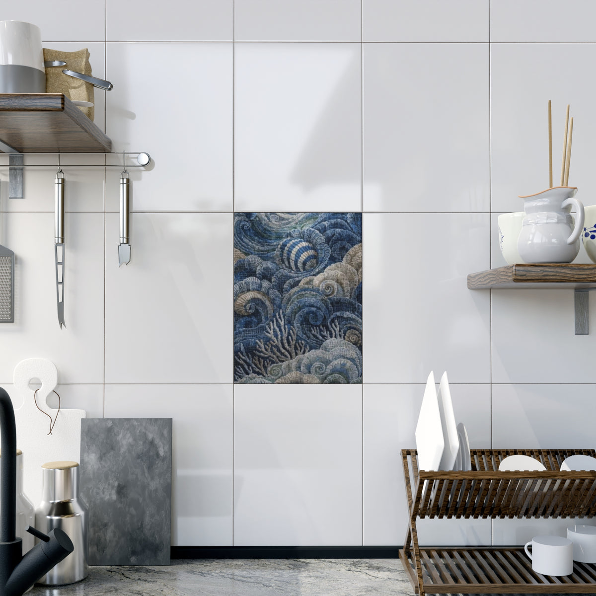 Ocean Tapestry; Design Accent Ceramic Tile