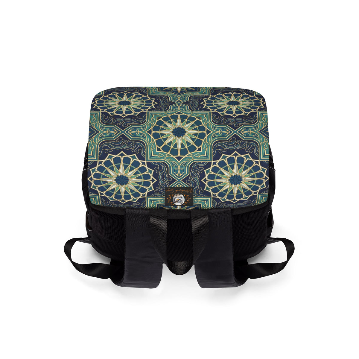 Ocean Tones Stylized Compass Oxford Canvas Backpack