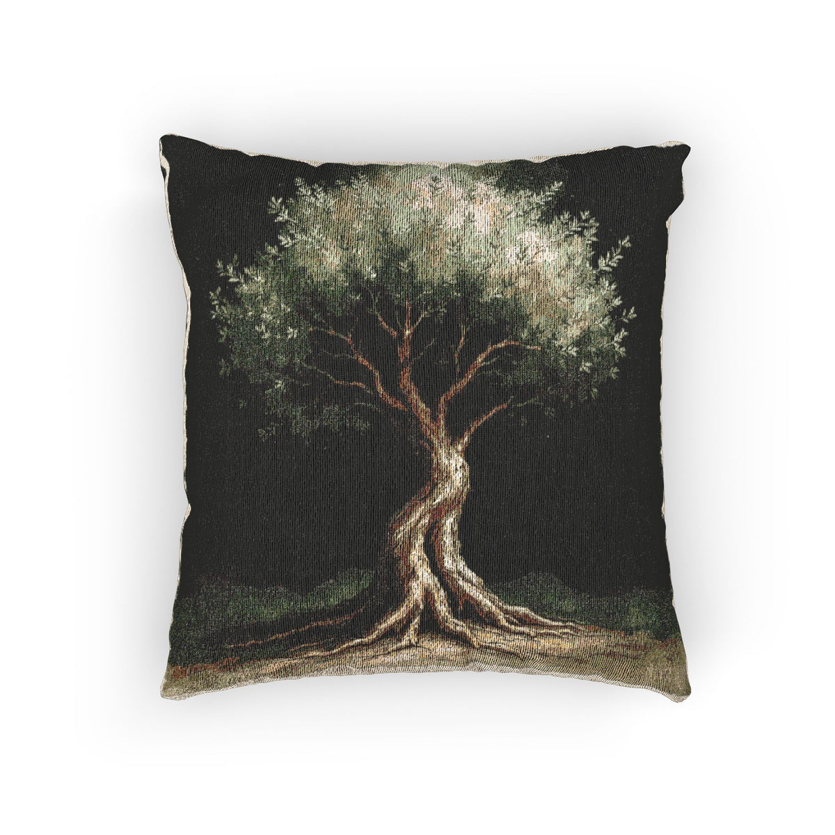 Olive Tree Woven Pillow
