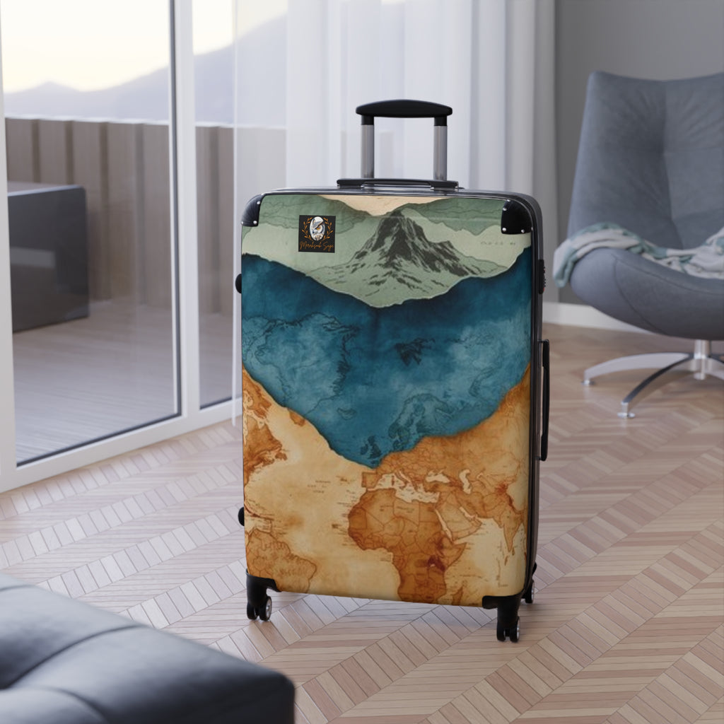 Stylized Layered Map Suitcase