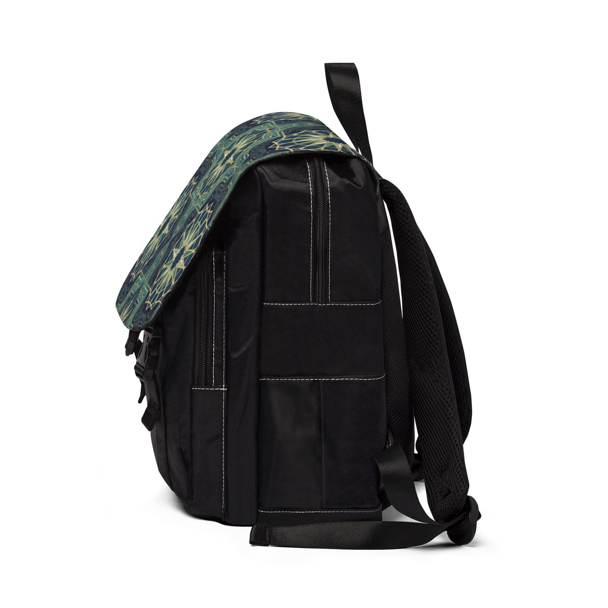 Ocean Tones Stylized Compass Oxford Canvas Backpack