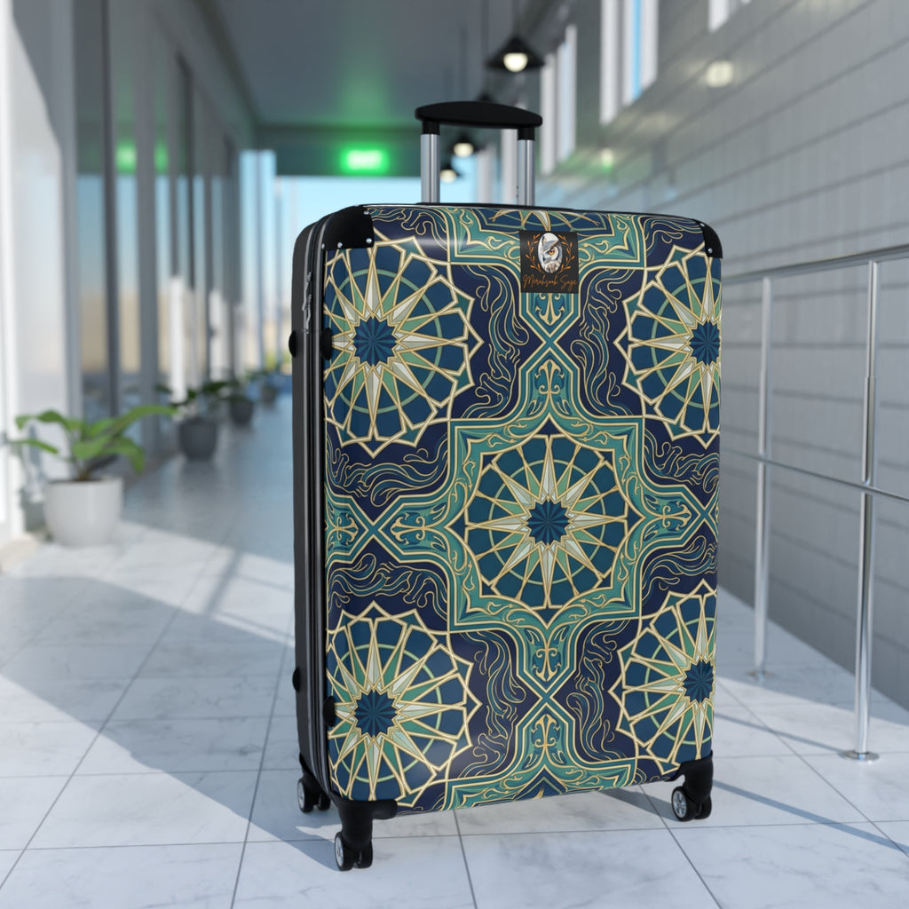 Ocean Tones Stylized Compass Suitcase