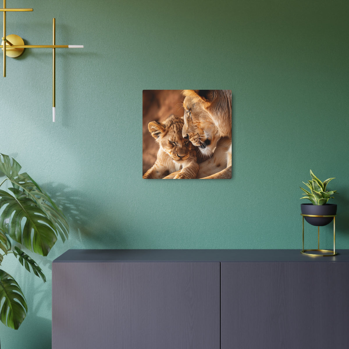 Lion Mother and Cub Portrait