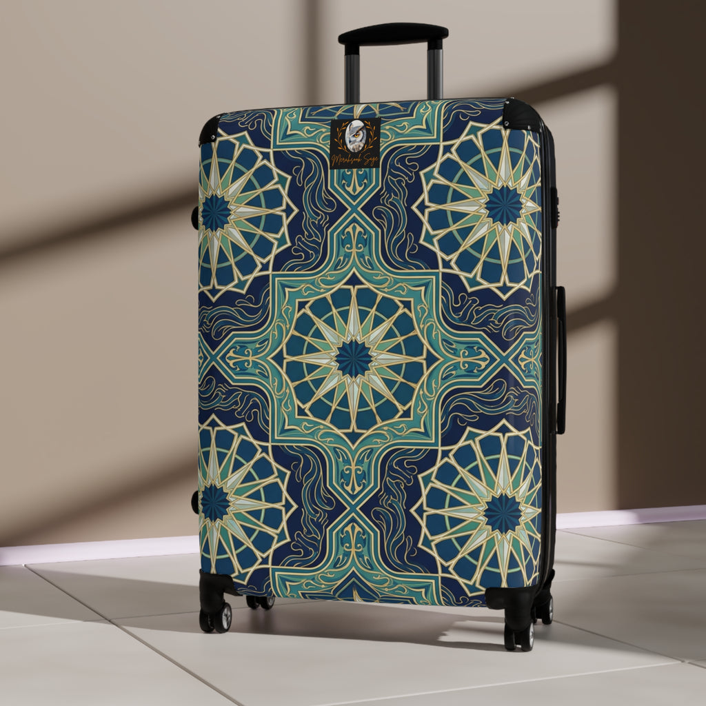 Ocean Tones Stylized Compass Suitcase