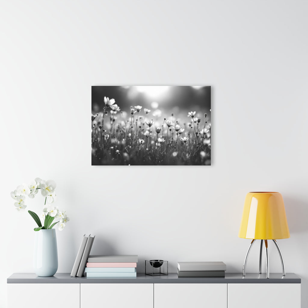 Delicate Wild Daisies Black and White Acrylic Prints (French Cleat Hanging)