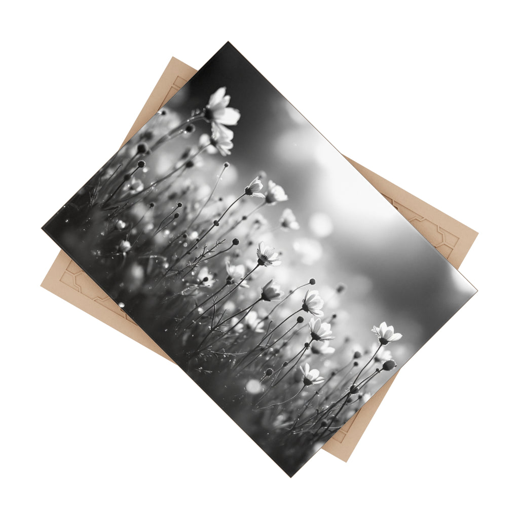 Black and White Floral Print; Design Accent Ceramic Tile