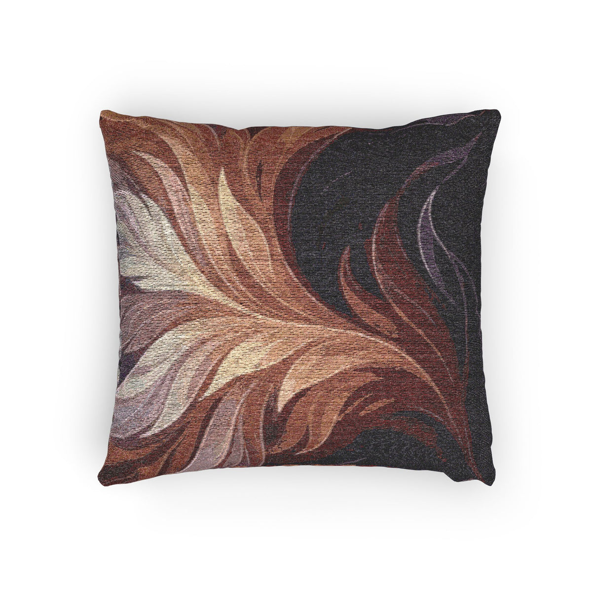Feathery Flame Tone Woven Pillow