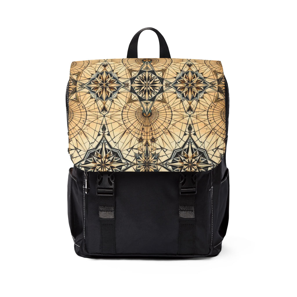 Vintage Compass Pattern Oxford Canvas Backpack