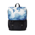 Blue Watercolor Map Oxford Canvas Backpack