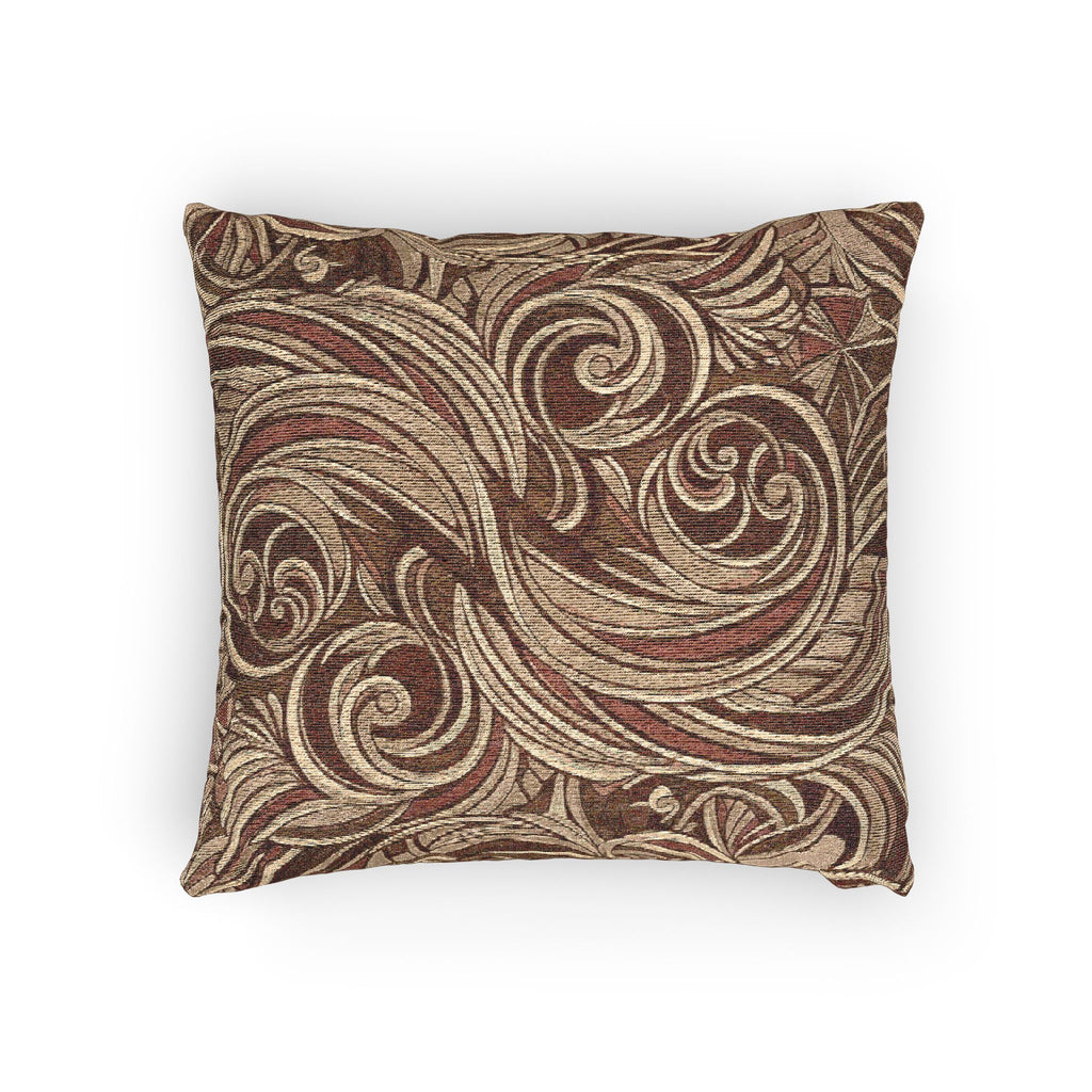 Swirling Warm Tones Pattern Woven Pillow
