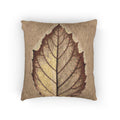 Soft Sepia Leaf Woven Pillow