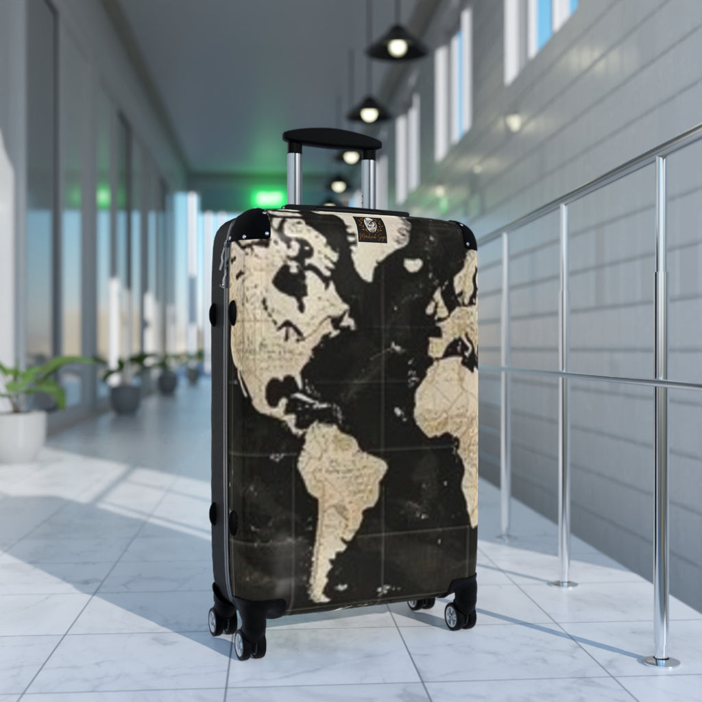 Stylized Antique Map Suitcase