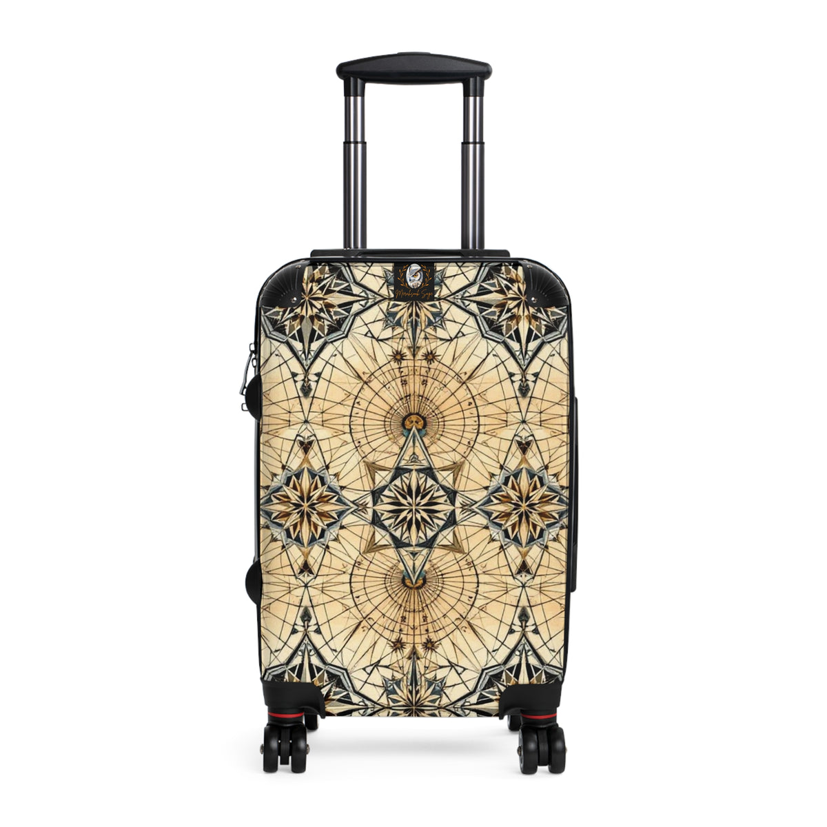 Vintage Compass Pattern Suitcase