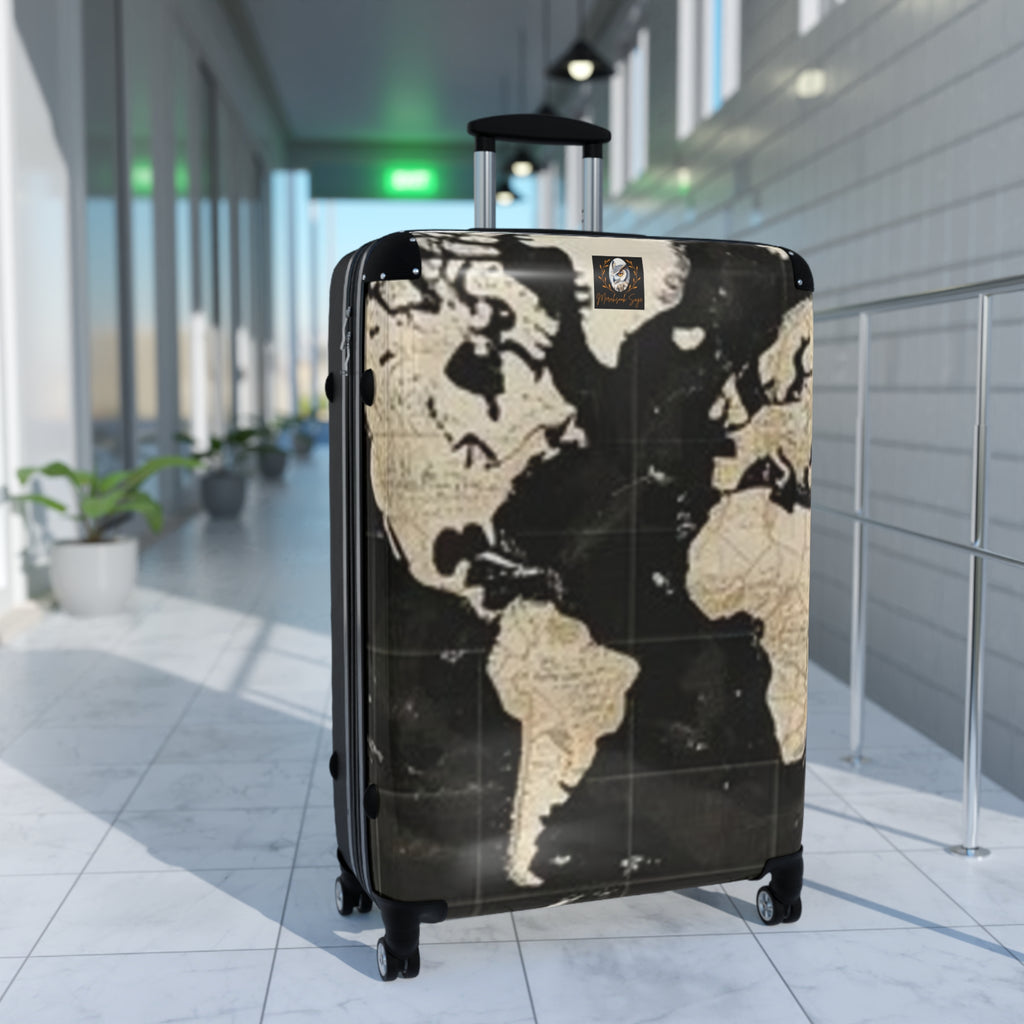 Stylized Antique Map Suitcase