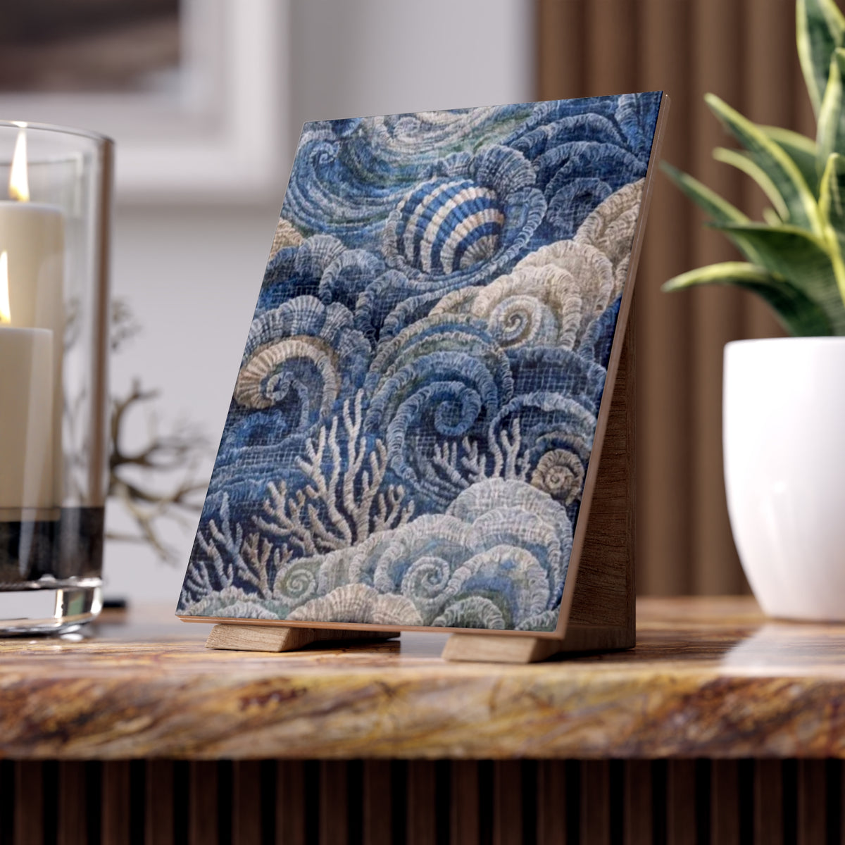 Ocean Tapestry; Design Accent Ceramic Tile