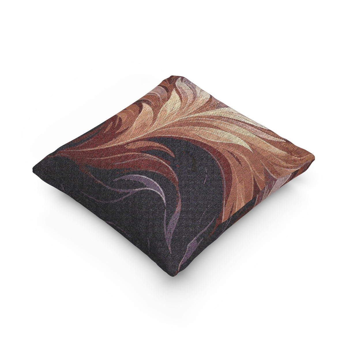 Feathery Flame Tone Woven Pillow