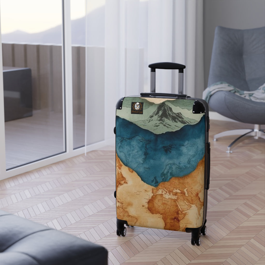 Stylized Layered Map Suitcase