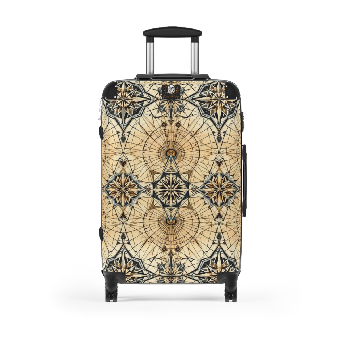 Vintage Compass Pattern Suitcase