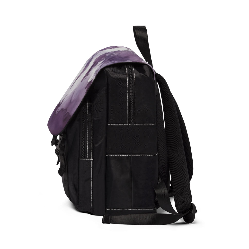 Purple Watercolor Map Oxford Canvas Backpack