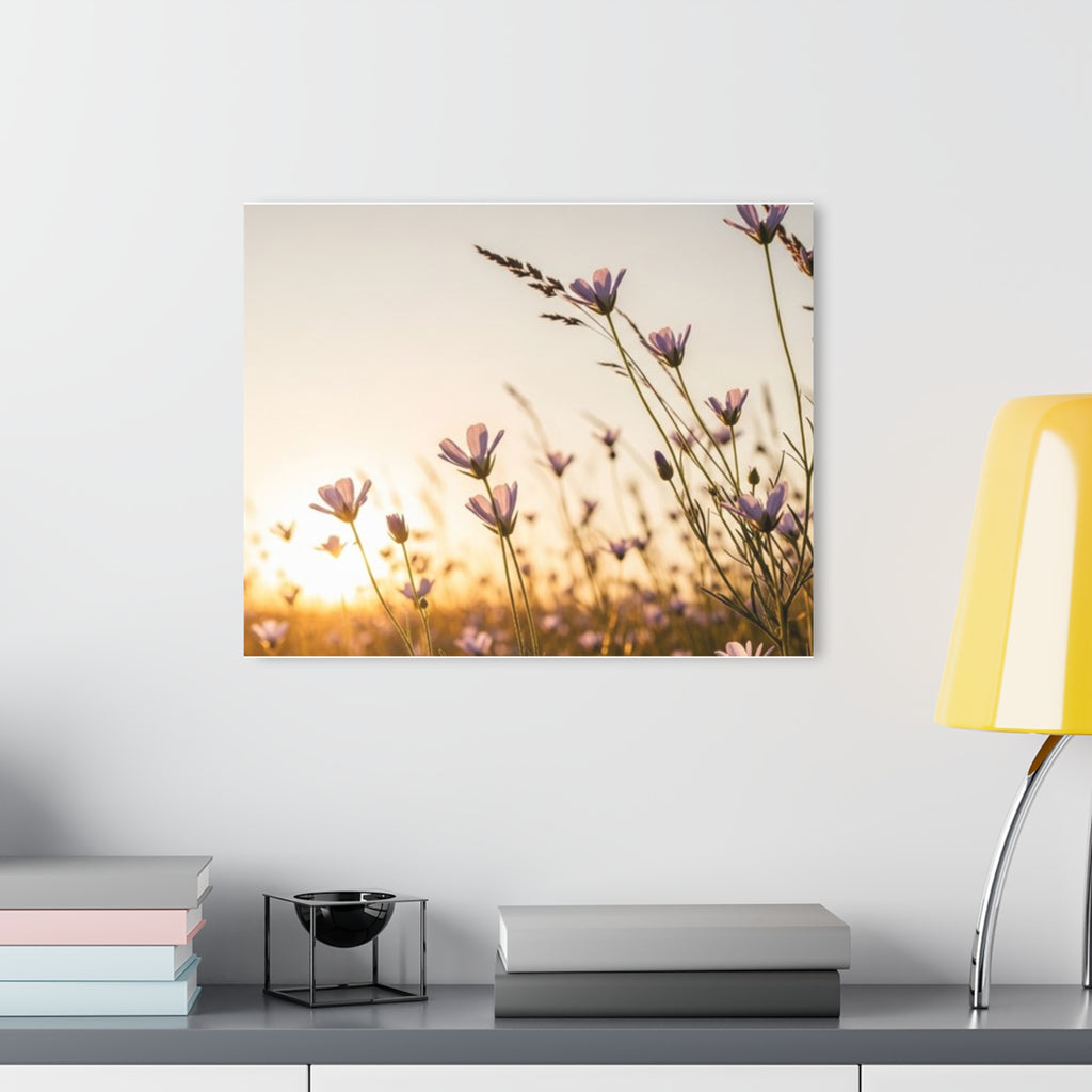 Sunlit Wispy Wildflowers Acrylic Prints (French Cleat Hanging)