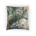 Flower and Fern Botanical Print Woven Pillow