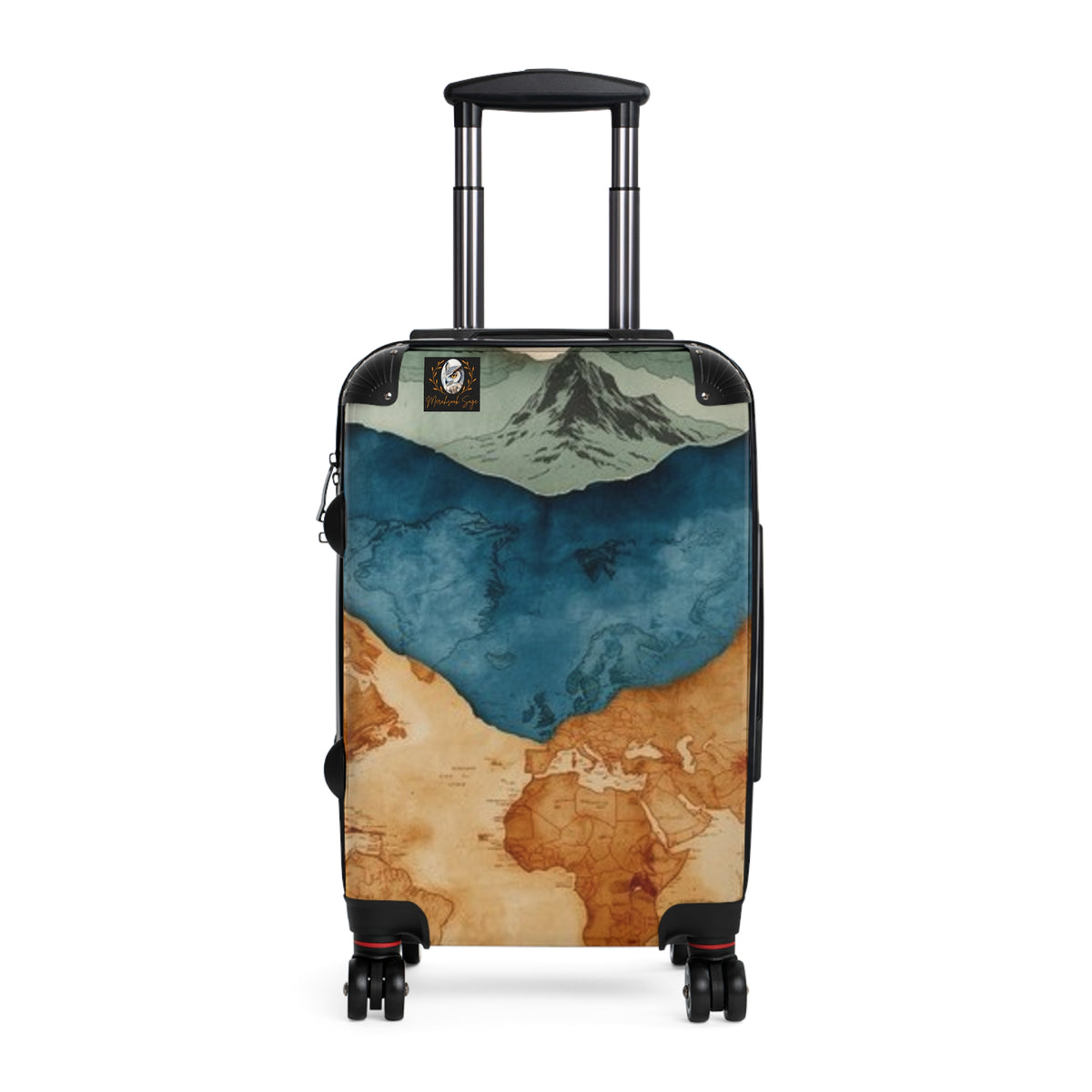 Stylized Layered Map Suitcase