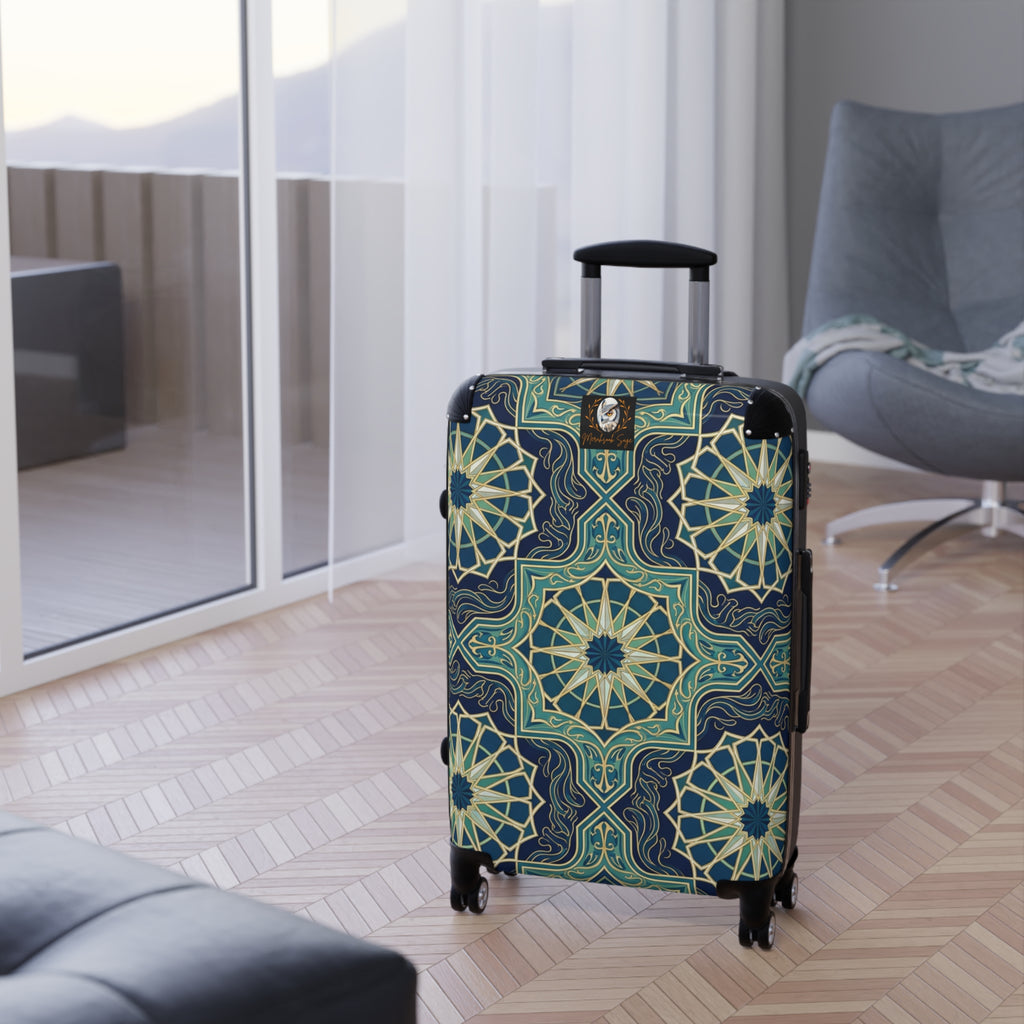 Ocean Tones Stylized Compass Suitcase