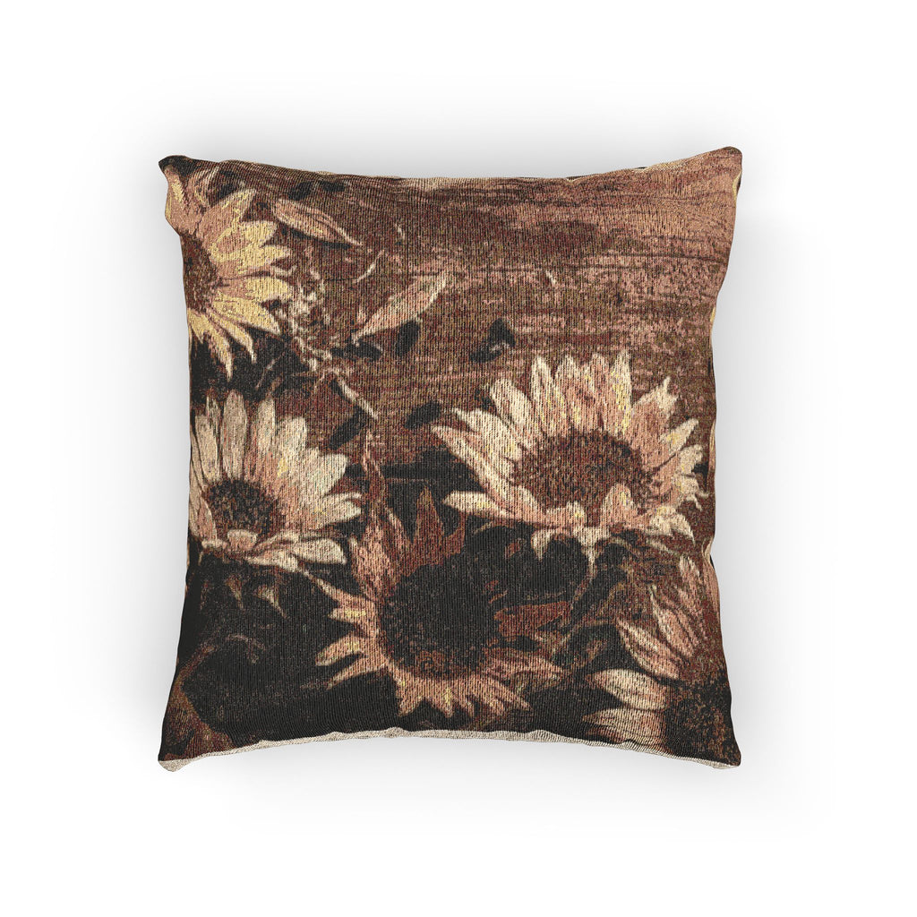 Soft Sepia Sunflowers Woven Pillow