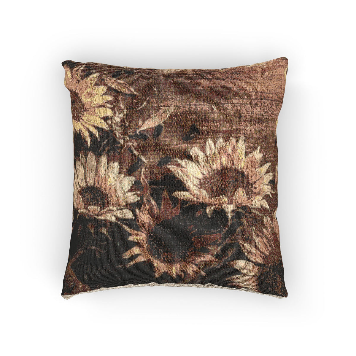 Soft Sepia Sunflowers Woven Pillow