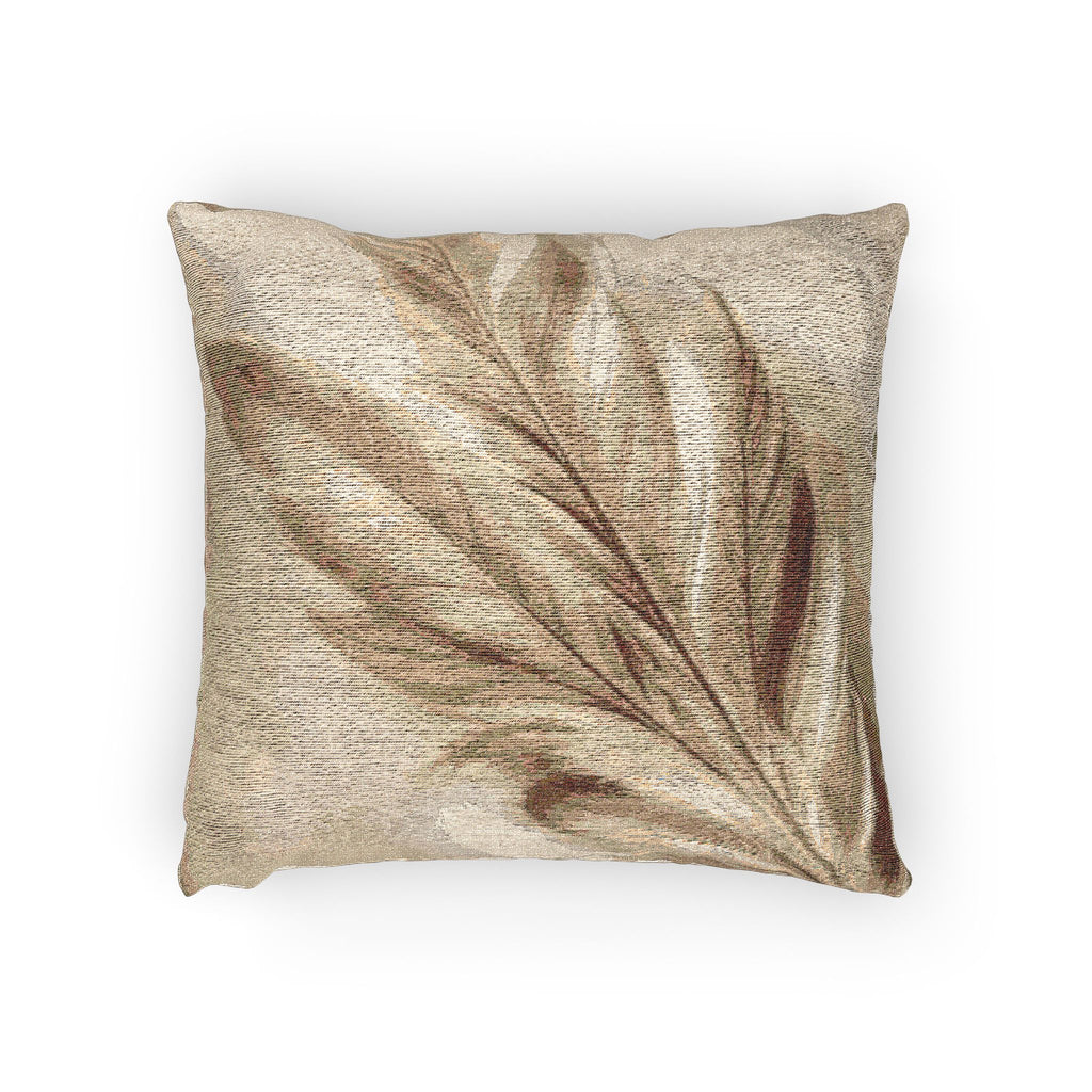 Soft Sepia Large Feather Woven Pillow