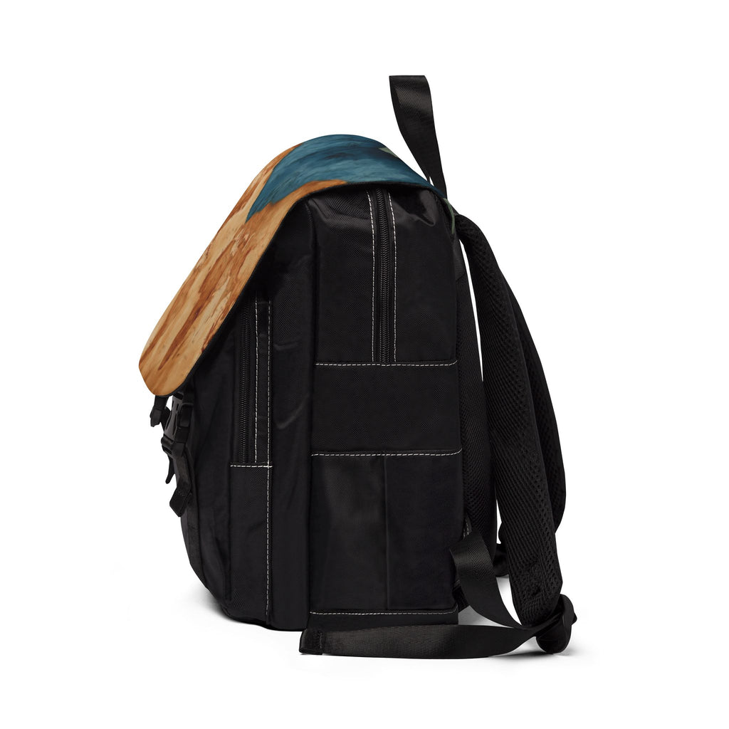 Stylized Layered Map Oxford Canvas Backpack