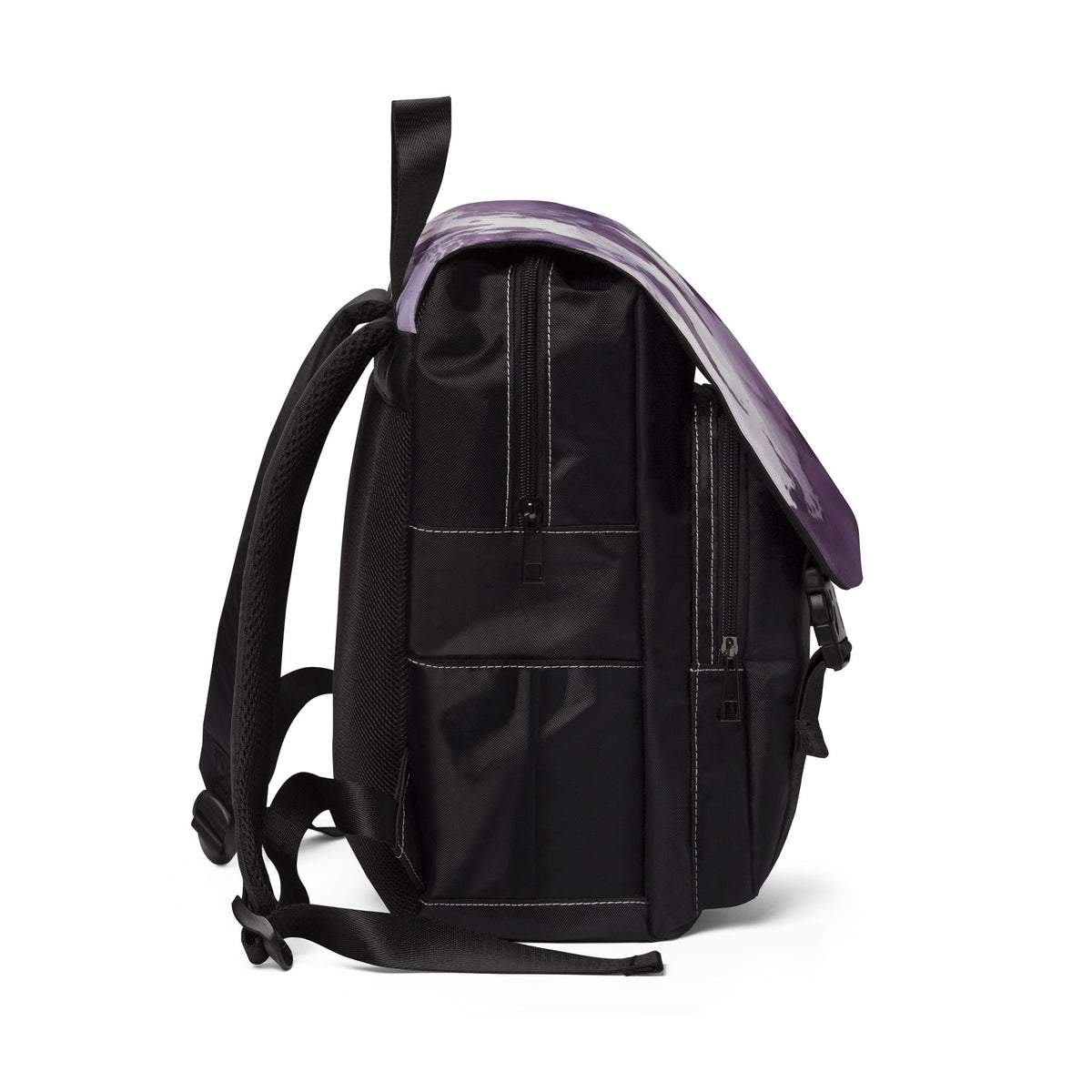 Purple Watercolor Map Oxford Canvas Backpack