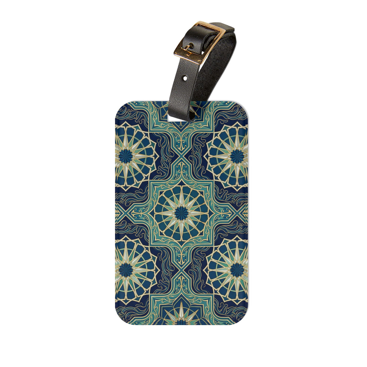 Ocean Tones Stylized Compass Luggage Tag