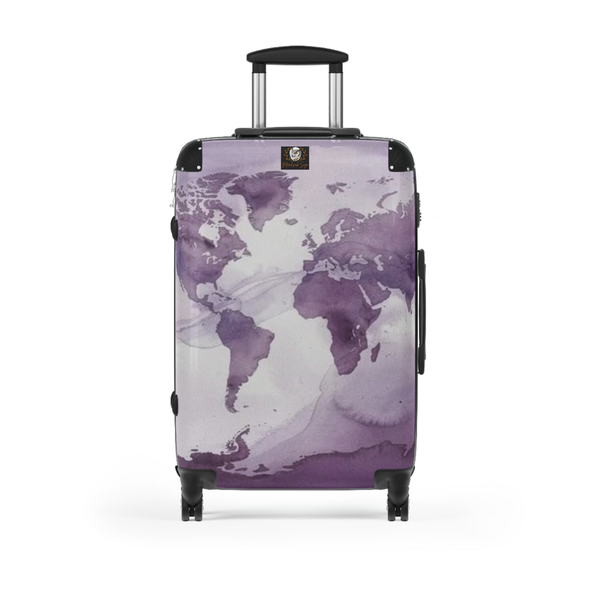 Purple Watercolor Map Suitcase